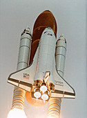 Launch of shuttle STS-31, carrying space telescope