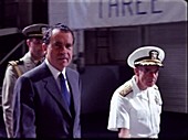 Nixon arrives at Apollo 11 quarantine, 1969