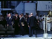 Nixon arrives at Apollo 11 quarantine, 1969