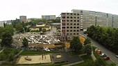 High rise being demolished