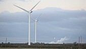 Wind turbines on windfarm