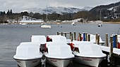 Snow covered boats