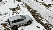 Car stuck in snow