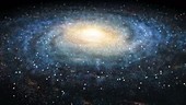 Milky Way galaxy spiral arms, animation