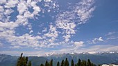 Clouds above mountains, timelapse