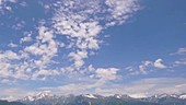 Clouds above mountains, timelapse