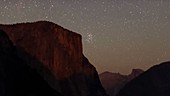 Stars in sky, Yosemite Valley, USA