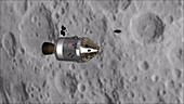 Apollo Command Service Module over the Moon