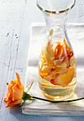 Scented rose petals in white balsamic vinegar