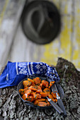 Roasted carrot slices with parsley