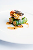 Savoy cannelloni with grilled langoustines and truffles