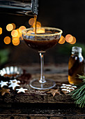 Weihnachts-Martini mit Lebkuchensirup und Espresso