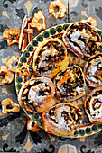 Poppy pastries with apple and cinnamon