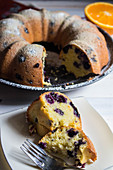A cake with blueberries