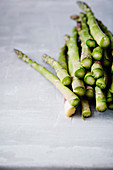 Freshly harvested green asparagus