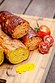 Tomato and bacon bread and curried bread
