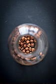 Hazelnut kernels in a storage jar