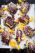Grilled radicchio with oranges and hazelnuts