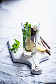 Liquorice and ginger tea with mint