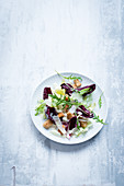 Caesar Salad on a White Plate, White Background