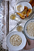 Pear risotto with Parmesan cheese
