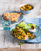 Indian potato curry with peas and carrots