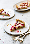 Raspberry custard tart