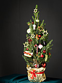 Small decorated Christmas tree