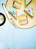 Fairy bread cCake, rainbow sprinkles, hundreds and thousands