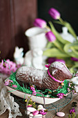 A chocolate Easter lamb