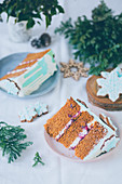 Slice of a gingerbread layer cake
