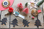 Handmade paper Christmas decorations