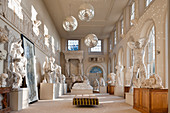 A collection of large plaster casts in the orangery