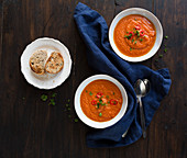 Vegan Tomato Soup with Chilli and Parsley