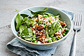 Millet salad with peas and spinach