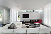 Designer furniture in elegant living room