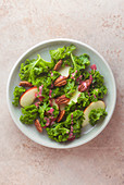 Kale salad with apple and pecans