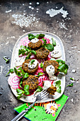 Falafel with beetroot