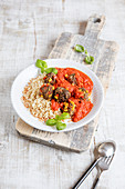 Meatballs with rice and tomato sauce