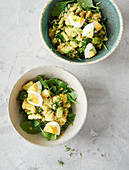 Quinoa salad with avocado and egg