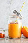 'Orange Fever' – orange and carrot drink with cream cheese and almonds