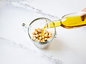 Chickpeas are easier to purée in oil