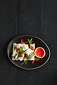 Beef mince rice paper rolls
