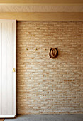 Brick wall in foyer