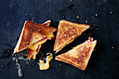 Grilled toast with cheese and ham