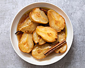 Maple and cinnamon roasted pears
