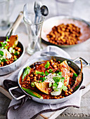 Gemüse-Tajine mit Kürbis, Okra, Aubergine und Kichererbsen (Low Carb)