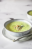 Fennel soup with walnuts and blue cheese