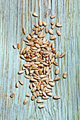 Sunflower seeds on a wooden background