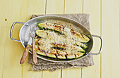 Grilled courgettes with a Parmesan crust